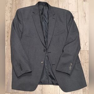 44R Men's Club Room Blazer Blue-Gray Micro Weave Pattern 2 Button Sport Coat